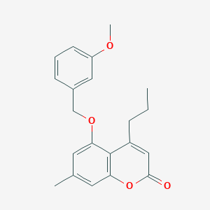 molecular formula C21H22O4 B5701661 5-[(3-methoxybenzyl)oxy]-7-methyl-4-propyl-2H-chromen-2-one 