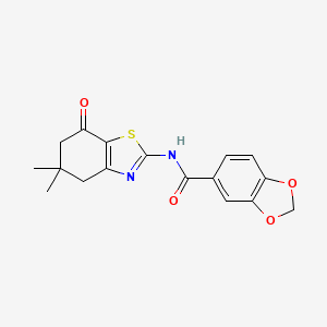 molecular formula C17H16N2O4S B5701662 N-(5,5-dimethyl-7-oxo-4,5,6,7-tetrahydro-1,3-benzothiazol-2-yl)-1,3-benzodioxole-5-carboxamide 