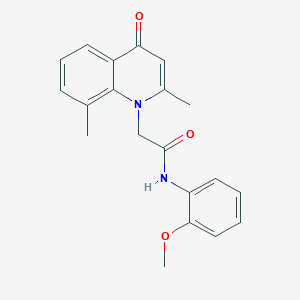 molecular formula C20H20N2O3 B5701675 2-(2,8-dimethyl-4-oxo-1(4H)-quinolinyl)-N-(2-methoxyphenyl)acetamide 