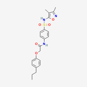 molecular formula C22H25N3O5S B5701723 N-(4-{[(3,4-dimethyl-5-isoxazolyl)amino]sulfonyl}phenyl)-2-(4-propylphenoxy)acetamide 
