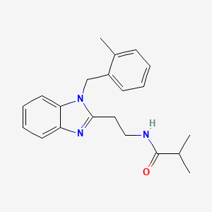 molecular formula C21H25N3O B5701760 2-methyl-N-{2-[1-(2-methylbenzyl)-1H-benzimidazol-2-yl]ethyl}propanamide 