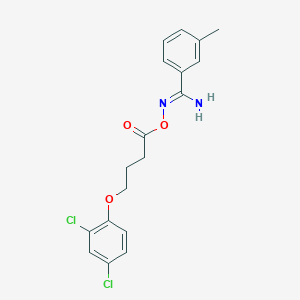 molecular formula C18H18Cl2N2O3 B5701791 N'-{[4-(2,4-dichlorophenoxy)butanoyl]oxy}-3-methylbenzenecarboximidamide 