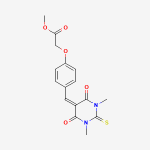 molecular formula C16H16N2O5S B5701805 methyl {4-[(1,3-dimethyl-4,6-dioxo-2-thioxotetrahydro-5(2H)-pyrimidinylidene)methyl]phenoxy}acetate 