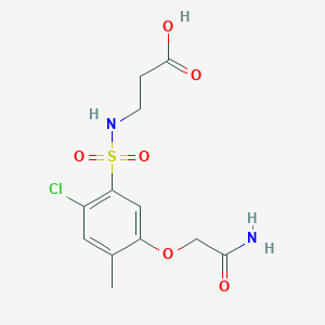 molecular formula C12H15ClN2O6S B5701838 N-{[5-(2-amino-2-oxoethoxy)-2-chloro-4-methylphenyl]sulfonyl}-beta-alanine 