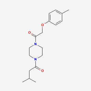 molecular formula C18H26N2O3 B5701845 1-(3-methylbutanoyl)-4-[(4-methylphenoxy)acetyl]piperazine 
