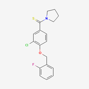 molecular formula C18H17ClFNOS B5701873 1-({3-chloro-4-[(2-fluorobenzyl)oxy]phenyl}carbonothioyl)pyrrolidine 