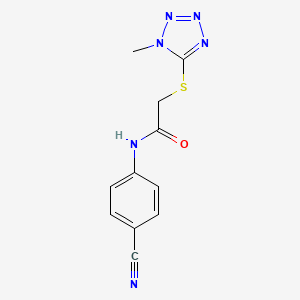 molecular formula C11H10N6OS B5701874 N-(4-cyanophenyl)-2-[(1-methyl-1H-tetrazol-5-yl)thio]acetamide 
