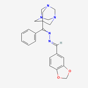 molecular formula C22H23N5O2 B5701879 1,3-benzodioxole-5-carbaldehyde [phenyl(1,3,5-triazatricyclo[3.3.1.1~3,7~]dec-7-yl)methylene]hydrazone 