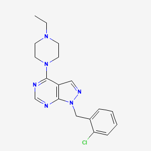 molecular formula C18H21ClN6 B5701882 1-(2-chlorobenzyl)-4-(4-ethyl-1-piperazinyl)-1H-pyrazolo[3,4-d]pyrimidine 