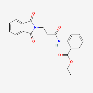 molecular formula C20H18N2O5 B5701884 ethyl 2-{[3-(1,3-dioxo-1,3-dihydro-2H-isoindol-2-yl)propanoyl]amino}benzoate 