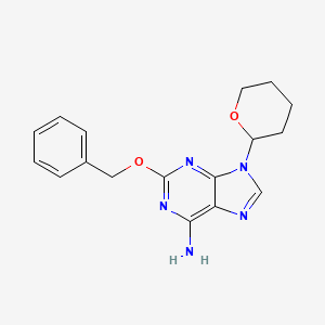 molecular formula C17H19N5O2 B570189 2-(苄氧基)-9-(四氢-2H-吡喃-2-基)-9H-嘌呤-6-胺 CAS No. 1681024-13-4