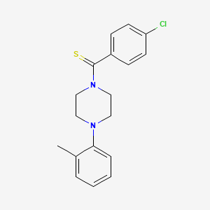 molecular formula C18H19ClN2S B5701891 1-[(4-chlorophenyl)carbonothioyl]-4-(2-methylphenyl)piperazine 