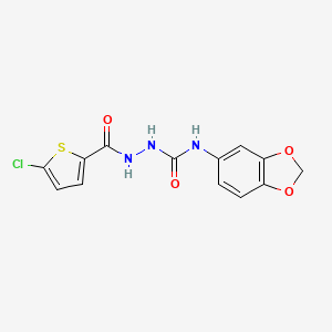 molecular formula C13H10ClN3O4S B5701915 N-1,3-benzodioxol-5-yl-2-[(5-chloro-2-thienyl)carbonyl]hydrazinecarboxamide 