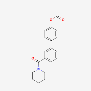 molecular formula C20H21NO3 B5701966 3'-(1-piperidinylcarbonyl)-4-biphenylyl acetate 