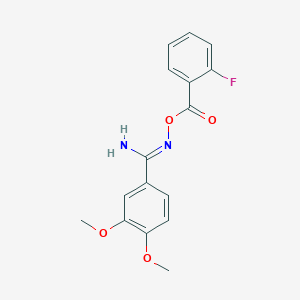 molecular formula C16H15FN2O4 B5701980 N'-[(2-fluorobenzoyl)oxy]-3,4-dimethoxybenzenecarboximidamide 