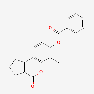molecular formula C20H16O4 B5701988 6-methyl-4-oxo-1,2,3,4-tetrahydrocyclopenta[c]chromen-7-yl benzoate 