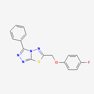 molecular formula C16H11FN4OS B5702002 6-[(4-fluorophenoxy)methyl]-3-phenyl[1,2,4]triazolo[3,4-b][1,3,4]thiadiazole 
