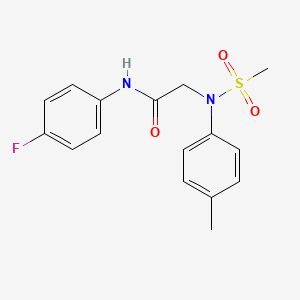 molecular formula C16H17FN2O3S B5702023 N~1~-(4-fluorophenyl)-N~2~-(4-methylphenyl)-N~2~-(methylsulfonyl)glycinamide 