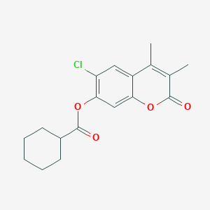 molecular formula C18H19ClO4 B5702030 6-chloro-3,4-dimethyl-2-oxo-2H-chromen-7-yl cyclohexanecarboxylate 