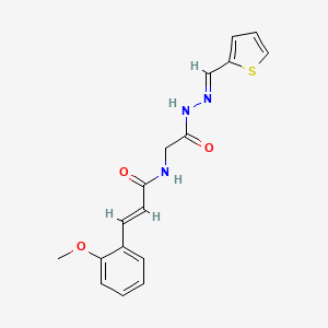 3-(2-methoxyphenyl)-N-{2-oxo-2-[2-(2-thienylmethylene)hydrazino]ethyl}acrylamide