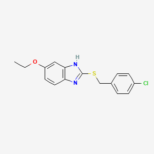 molecular formula C16H15ClN2OS B5702060 2-[(4-chlorobenzyl)thio]-5-ethoxy-1H-benzimidazole 