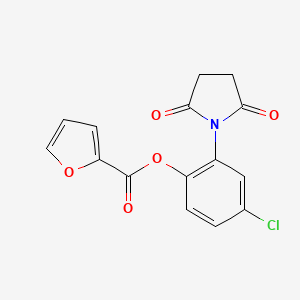 molecular formula C15H10ClNO5 B5702066 4-chloro-2-(2,5-dioxo-1-pyrrolidinyl)phenyl 2-furoate 