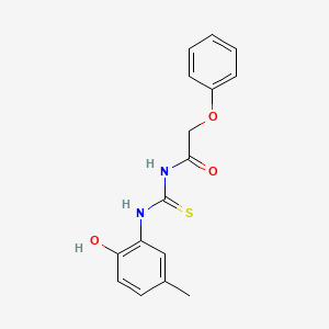 molecular formula C16H16N2O3S B5702069 N-{[(2-hydroxy-5-methylphenyl)amino]carbonothioyl}-2-phenoxyacetamide 