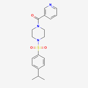 molecular formula C19H23N3O3S B5702083 1-[(4-isopropylphenyl)sulfonyl]-4-(3-pyridinylcarbonyl)piperazine 