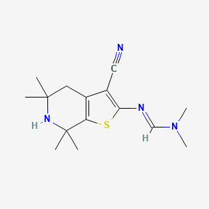 molecular formula C15H22N4S B5702102 N'-(3-cyano-5,5,7,7-tetramethyl-4,5,6,7-tetrahydrothieno[2,3-c]pyridin-2-yl)-N,N-dimethylimidoformamide 