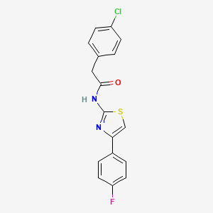 molecular formula C17H12ClFN2OS B5702172 2-(4-chlorophenyl)-N-[4-(4-fluorophenyl)-1,3-thiazol-2-yl]acetamide 