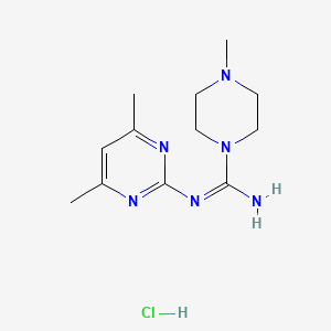 molecular formula C12H21ClN6 B5702190 N-(4,6-dimethyl-2-pyrimidinyl)-4-methyl-1-piperazinecarboximidamide hydrochloride 