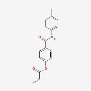 molecular formula C17H17NO3 B5702202 4-{[(4-methylphenyl)amino]carbonyl}phenyl propionate 
