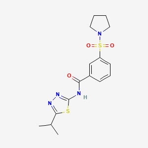 molecular formula C16H20N4O3S2 B5702209 N-(5-isopropyl-1,3,4-thiadiazol-2-yl)-3-(1-pyrrolidinylsulfonyl)benzamide 