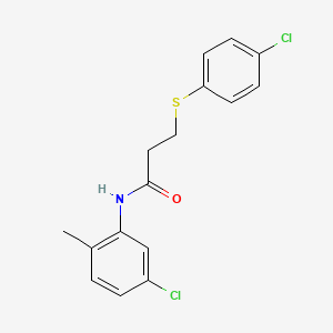 molecular formula C16H15Cl2NOS B5702234 N-(5-chloro-2-methylphenyl)-3-[(4-chlorophenyl)thio]propanamide 