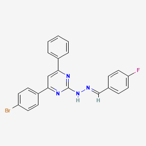 4-fluorobenzaldehyde [4-(4-bromophenyl)-6-phenyl-2-pyrimidinyl]hydrazone