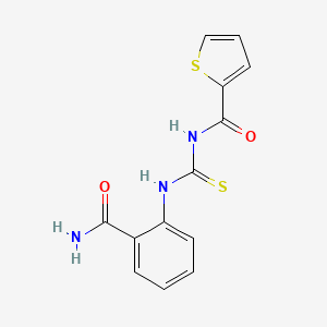 molecular formula C13H11N3O2S2 B5702263 N-({[2-(aminocarbonyl)phenyl]amino}carbonothioyl)-2-thiophenecarboxamide 
