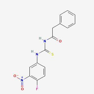 molecular formula C15H12FN3O3S B5702308 N-{[(4-fluoro-3-nitrophenyl)amino]carbonothioyl}-2-phenylacetamide CAS No. 6617-64-7