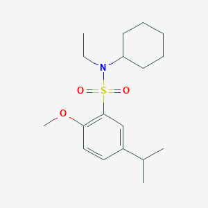 molecular formula C18H29NO3S B5702309 N-cyclohexyl-N-ethyl-5-isopropyl-2-methoxybenzenesulfonamide 