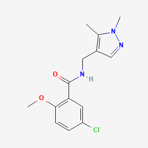 molecular formula C14H16ClN3O2 B5702328 5-chloro-N-[(1,5-dimethyl-1H-pyrazol-4-yl)methyl]-2-methoxybenzamide 