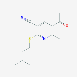molecular formula C14H18N2OS B5702350 5-acetyl-6-methyl-2-[(3-methylbutyl)thio]nicotinonitrile 
