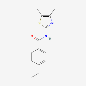 molecular formula C14H16N2OS B5702374 N-(4,5-dimethyl-1,3-thiazol-2-yl)-4-ethylbenzamide 