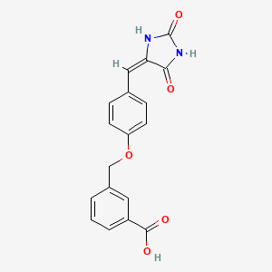 molecular formula C18H14N2O5 B5702381 3-({4-[(2,5-dioxo-4-imidazolidinylidene)methyl]phenoxy}methyl)benzoic acid 