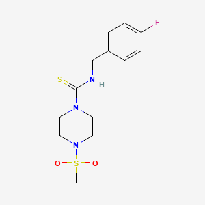 molecular formula C13H18FN3O2S2 B5702399 N-(4-fluorobenzyl)-4-(methylsulfonyl)-1-piperazinecarbothioamide 