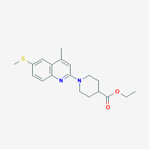 molecular formula C19H24N2O2S B5702412 ethyl 1-[4-methyl-6-(methylthio)-2-quinolinyl]-4-piperidinecarboxylate 