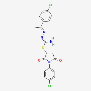 molecular formula C19H16Cl2N4O2S B5702505 1-(4-chlorophenyl)-2,5-dioxo-3-pyrrolidinyl 2-[1-(4-chlorophenyl)ethylidene]hydrazinecarbimidothioate 
