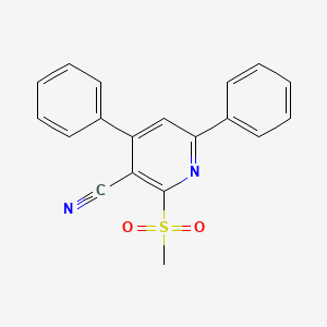 molecular formula C19H14N2O2S B5702522 2-(methylsulfonyl)-4,6-diphenylnicotinonitrile 