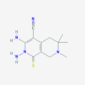 molecular formula C12H17N5S B5702528 2,3-diamino-6,6,7-trimethyl-1-thioxo-1,2,5,6,7,8-hexahydro-2,7-naphthyridine-4-carbonitrile 