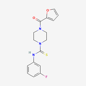 molecular formula C16H16FN3O2S B5702548 N-(3-fluorophenyl)-4-(2-furoyl)-1-piperazinecarbothioamide 