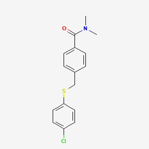 molecular formula C16H16ClNOS B5702627 4-{[(4-chlorophenyl)thio]methyl}-N,N-dimethylbenzamide 