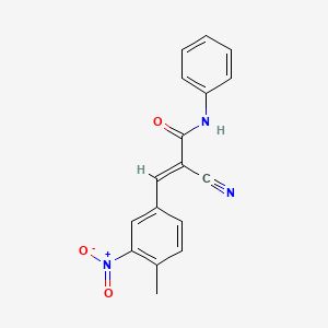 molecular formula C17H13N3O3 B5702631 2-cyano-3-(4-methyl-3-nitrophenyl)-N-phenylacrylamide 